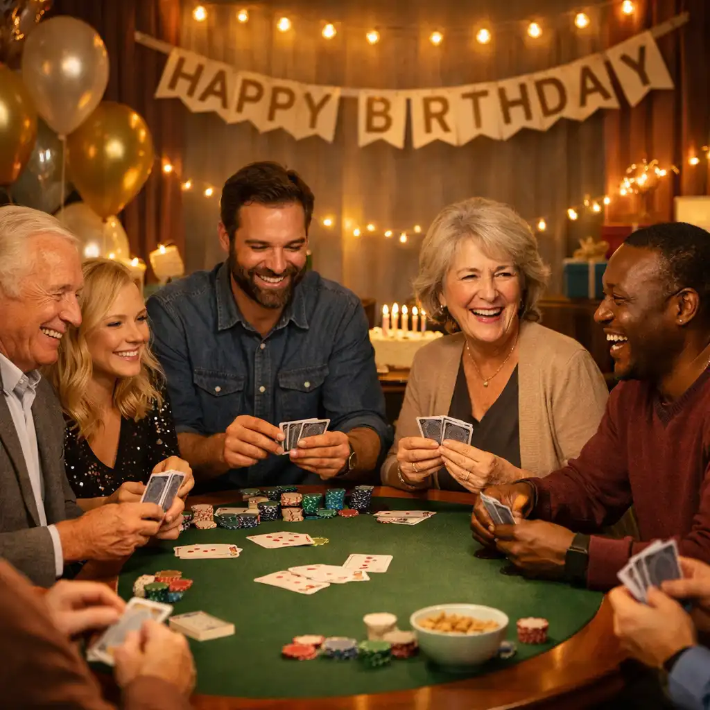 Table de poker festive pour un anniversaire animé par Localorizon