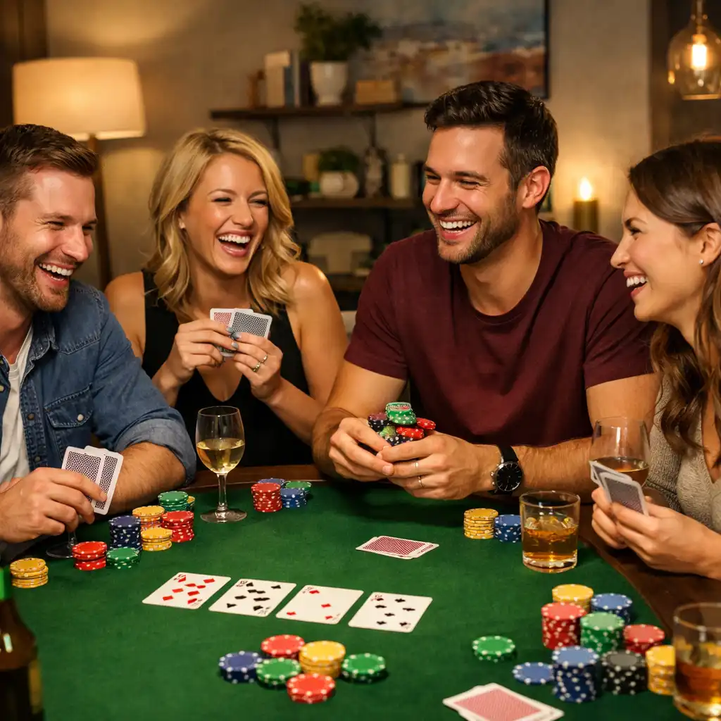 Table de poker animée lors d'une soirée privée Localorizon